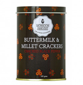 Mission Buttermilk & Millet Crackers Cracked Black Pepper  Tin  100 grams